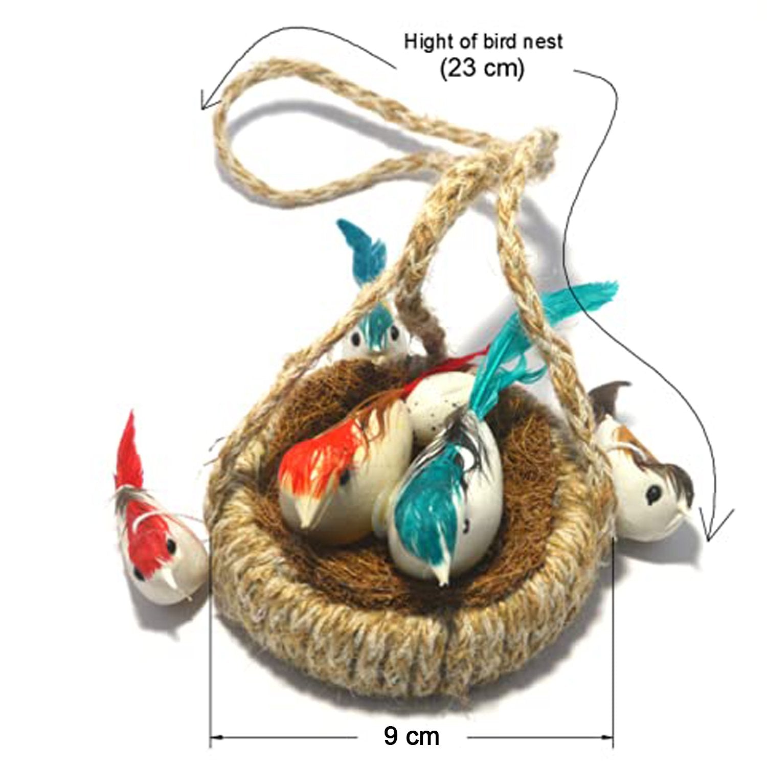 1731 Artificial Jute Hanging Birds Nest Jhumar Chidiyan Ka Ghosla - VAYARA
