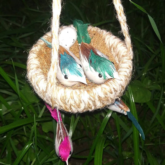 1731 Artificial Jute Hanging Birds Nest Jhumar Chidiyan Ka Ghosla - VAYARA