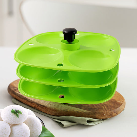 5346 3 Layer Idli Stand Used In All Kinds Of Household Kitchen Purposes For Holding And Serving Idlis. - VAYARA