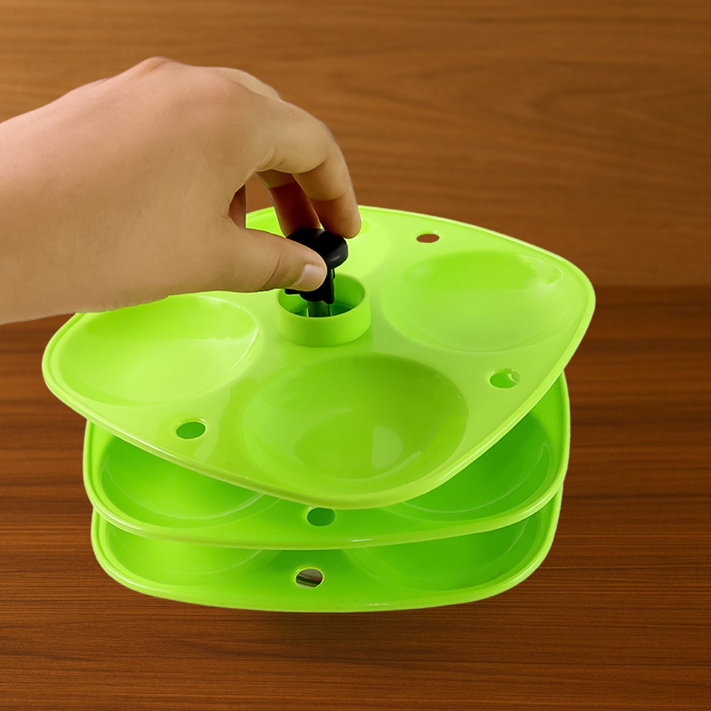 5346 3 Layer Idli Stand Used In All Kinds Of Household Kitchen Purposes For Holding And Serving Idlis. - VAYARA