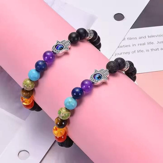Classic 7 Chakra Beads Bracelet Pack of 1 - VAYARA