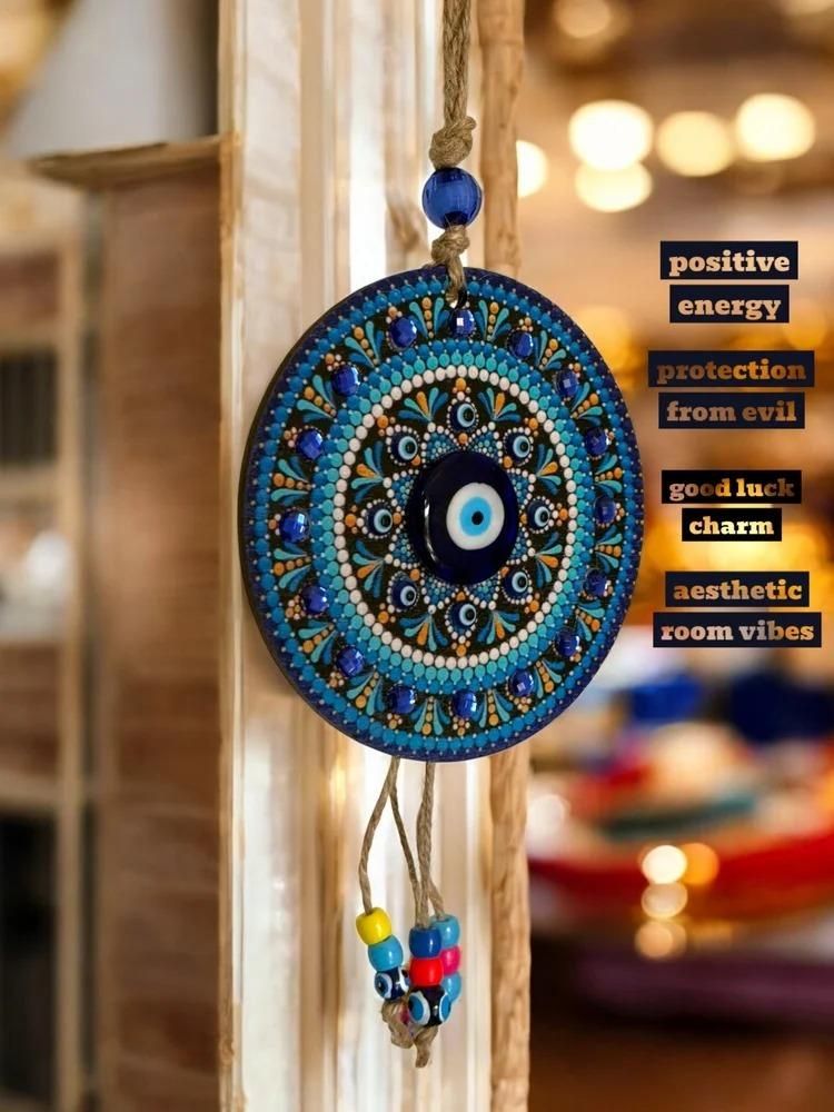 Handcrafted Evil Eye Wall Hanging for Home Decor ? Nazar Battu Protection Charm - VAYARA