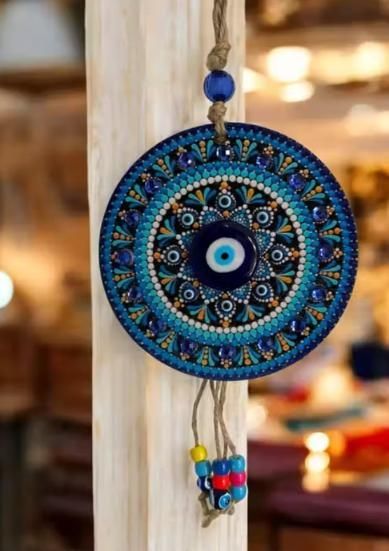 Handcrafted Evil Eye Wall Hanging for Home Decor ? Nazar Battu Protection Charm - VAYARA