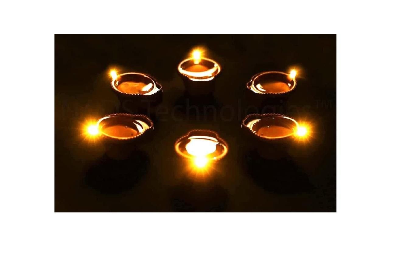 LED Light Water Sensor Diyas Plastic with, Ambient Lights, (Pack of 6/12/18/24) - VAYARA