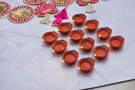 LED Light Water Sensor Diyas Plastic with, Ambient Lights, (Pack of 6/12/18/24) - VAYARA