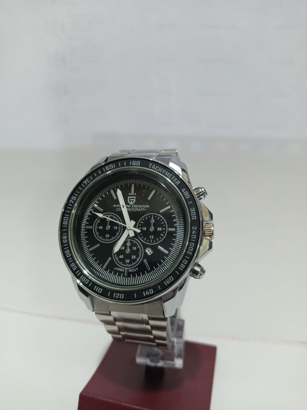 Men Silver Stainless Steel Strap Watch - VAYARA