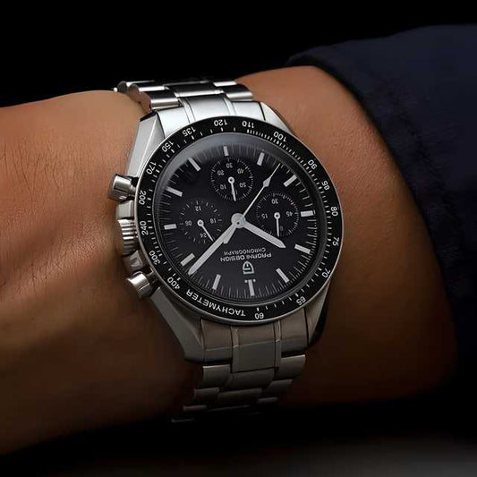 Men Silver Stainless Steel Strap Watch - VAYARA