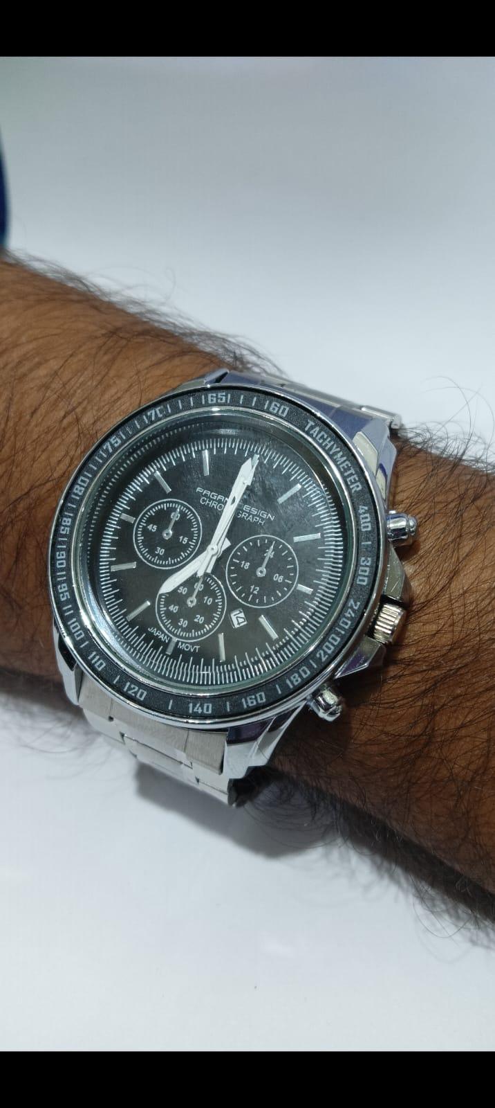 Men Silver Stainless Steel Strap Watch - VAYARA