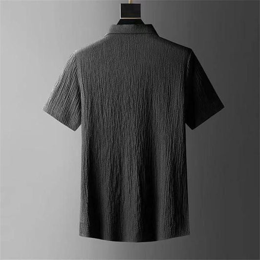Men's Crinkled Co - Ord Set Black - VAYARA