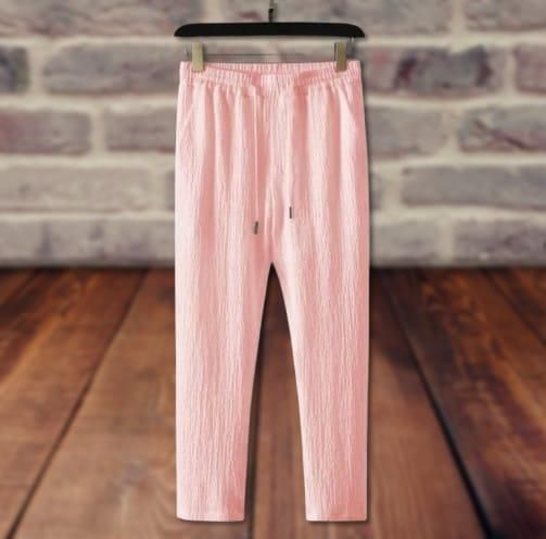 Men's Crinkled Co - Ord Set Peach - VAYARA