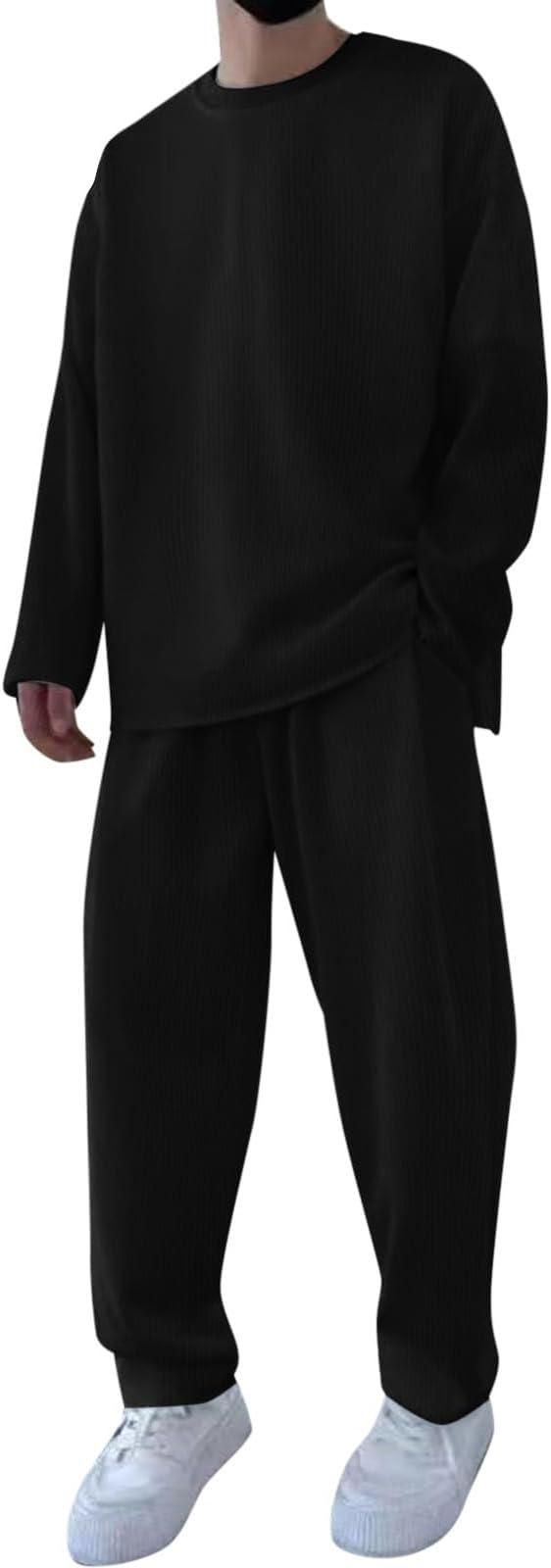 Men's Solid Round Neck Co - ord Set - VAYARA
