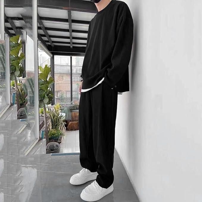 Men's Solid Round Neck Co - ord Set - VAYARA