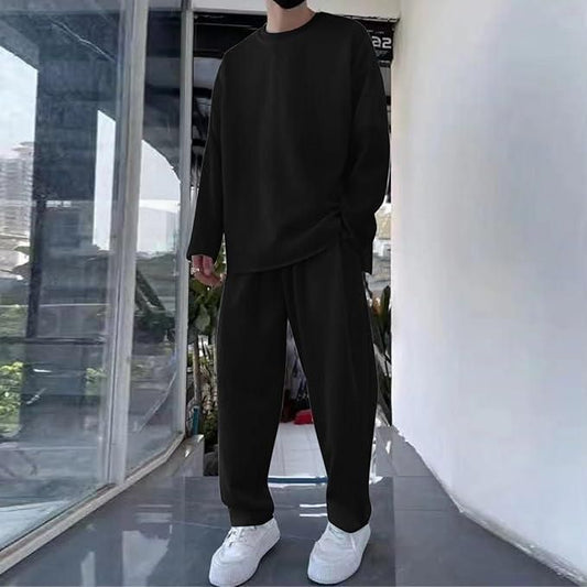 Men's Solid Round Neck Co - ord Set - VAYARA