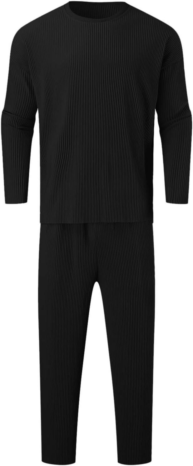 Men's Solid Round Neck Co - ord Set - VAYARA
