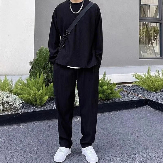 Men's Solid Round Neck Co - ord Set - VAYARA