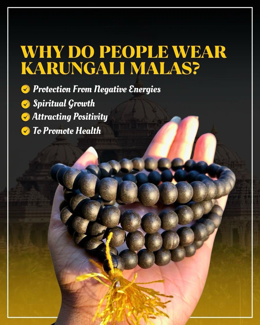 Original Karungali Mala 108 Beads Ebony Wood - VAYARA