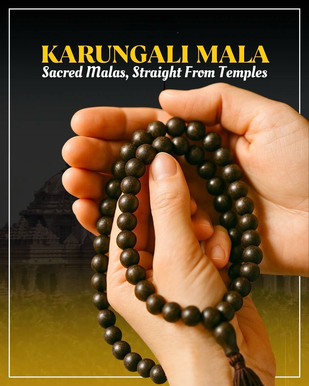 Original Karungali Mala 108 Beads Ebony Wood - VAYARA