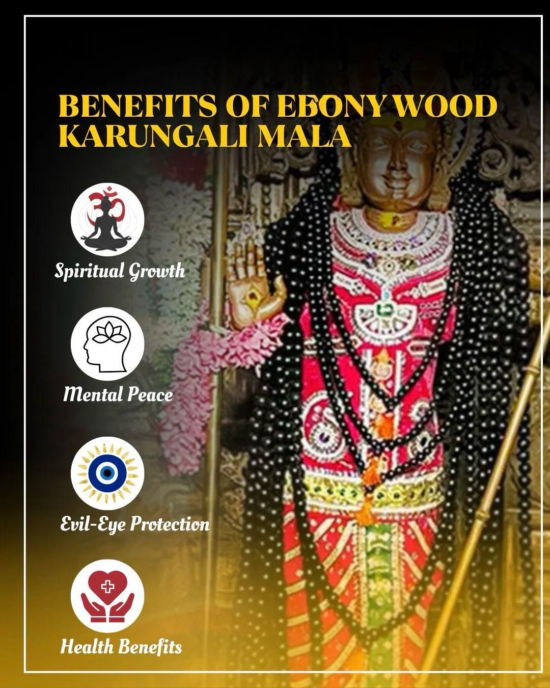 Original Karungali Mala 108 Beads Ebony Wood - VAYARA