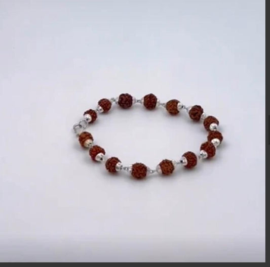 Rudraksha Bracelet Silver Plated - VAYARA