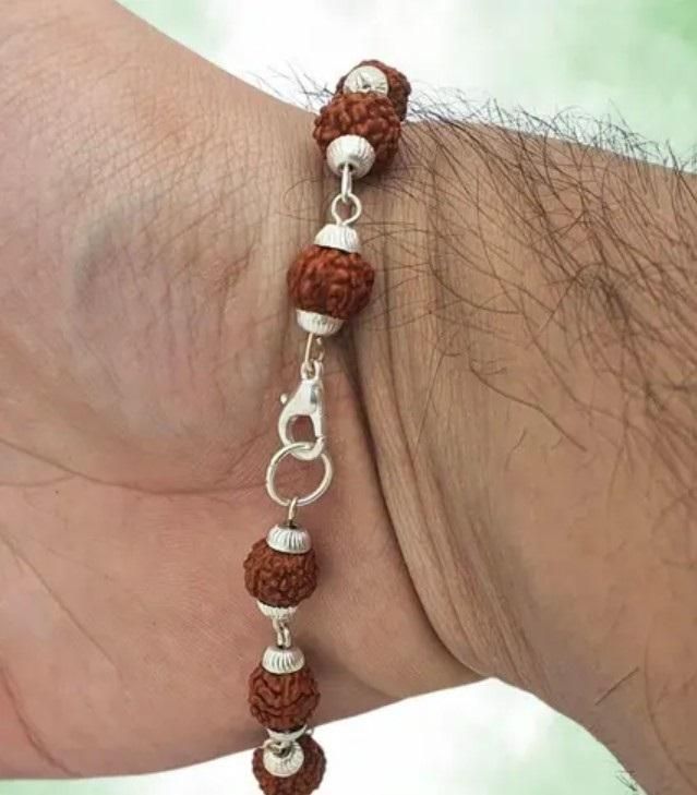 Rudraksha Bracelet Silver Plated - VAYARA