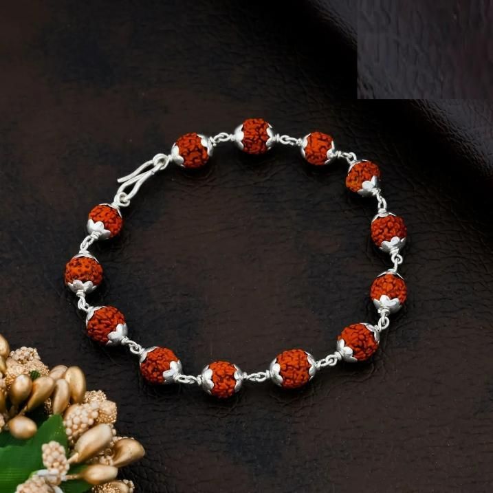 Rudraksha Bracelet Silver Plated - VAYARA
