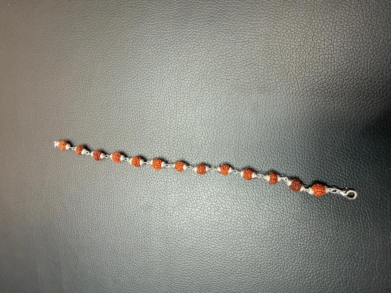 Rudraksha Bracelet Silver Plated - VAYARA