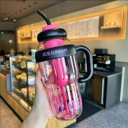Water Bottle with Handle and Straw - VAYARA