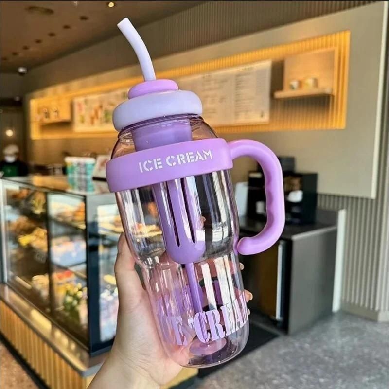 Water Bottle with Handle and Straw - VAYARA