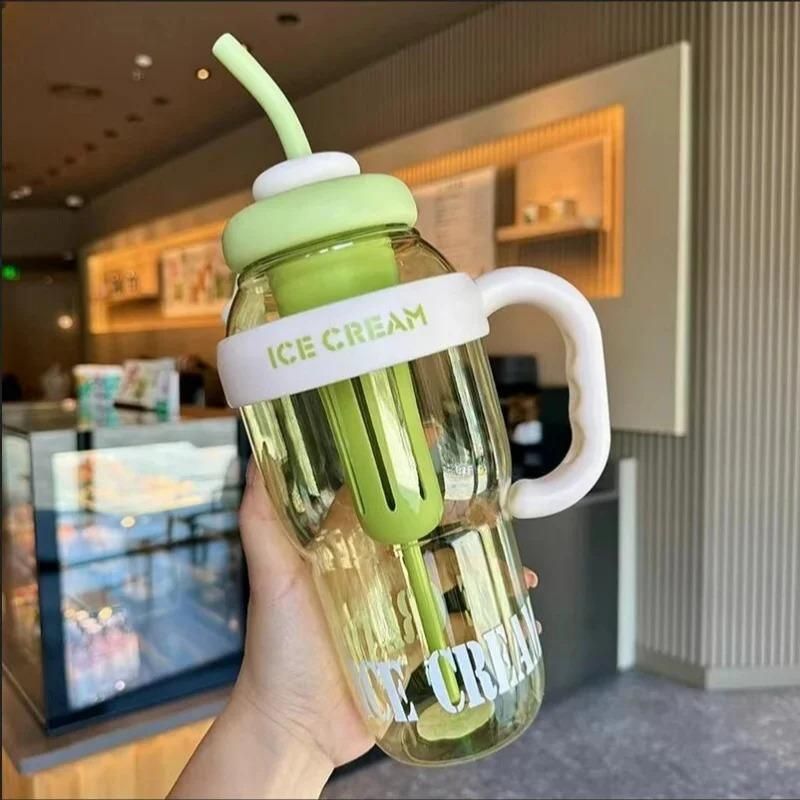 Water Bottle with Handle and Straw - VAYARA