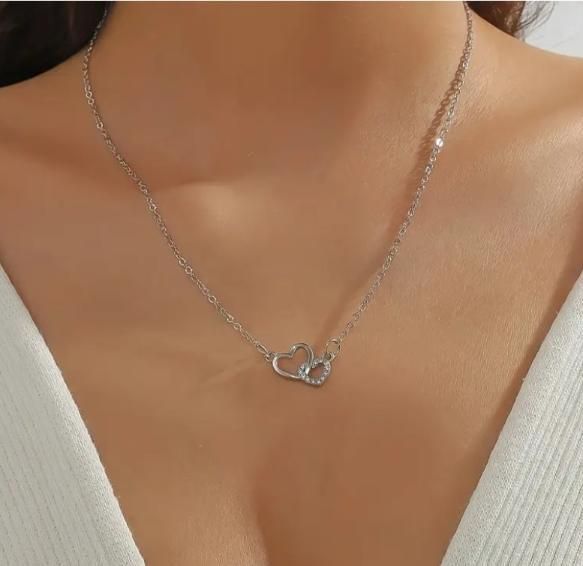 Women's Dual Heart Pendant with Chain Micro Plating - VAYARA