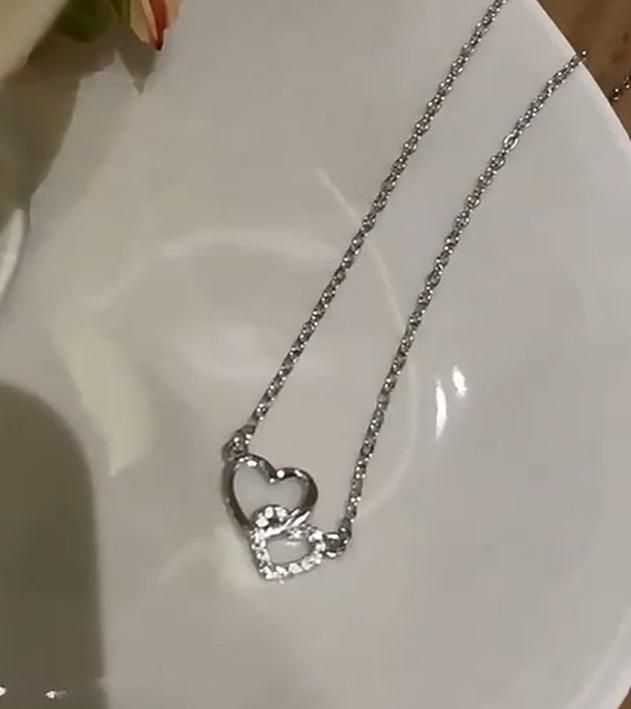 Women's Dual Heart Pendant with Chain Micro Plating - VAYARA