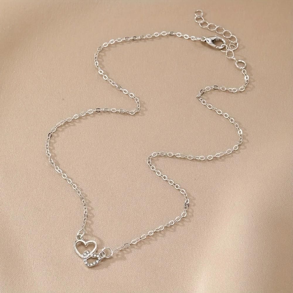 Women's Dual Heart Pendant with Chain Micro Plating - VAYARA