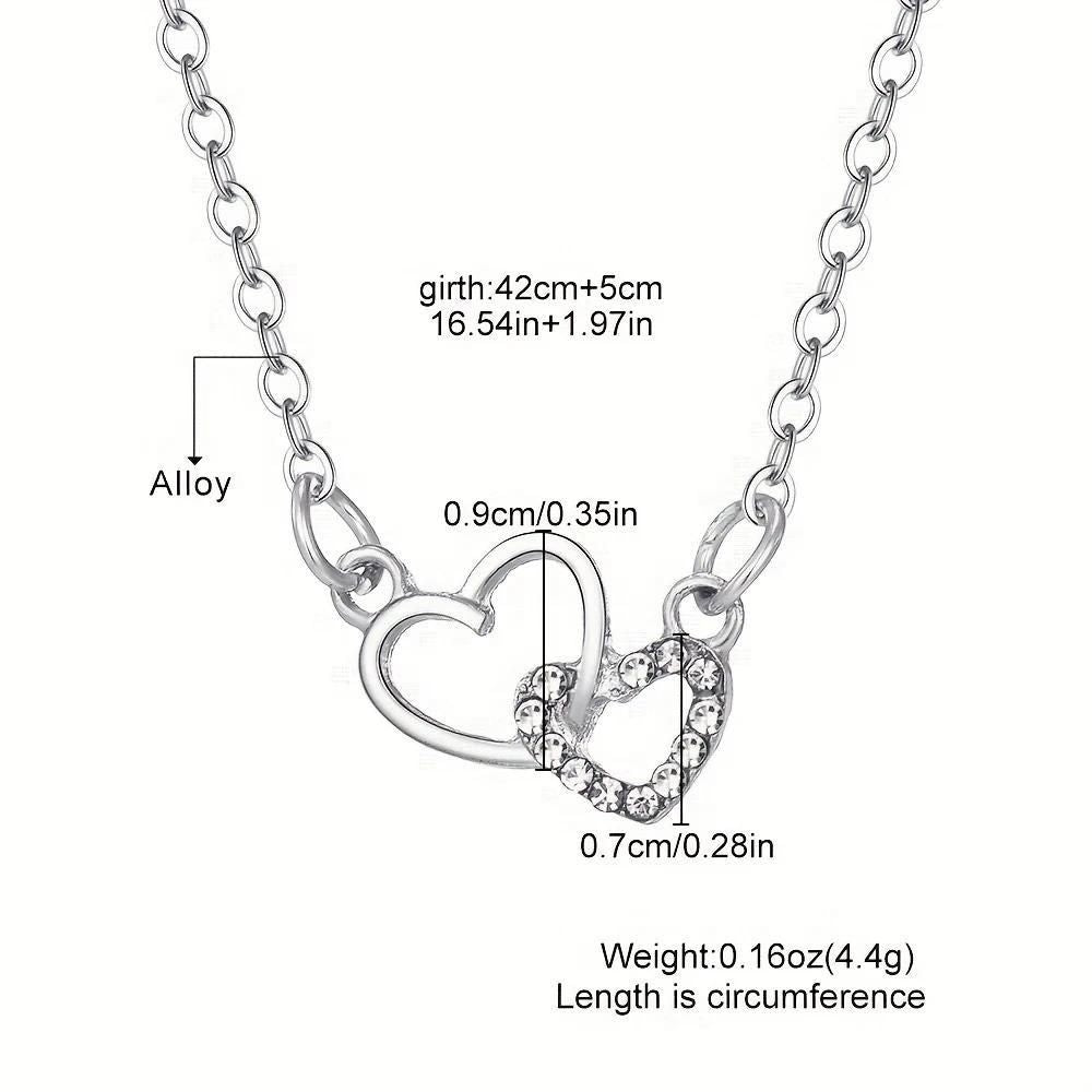 Women's Dual Heart Pendant with Chain Micro Plating - VAYARA