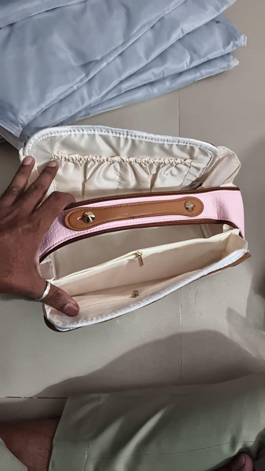 Double Zipper Cosmetics Bag - VAYARA