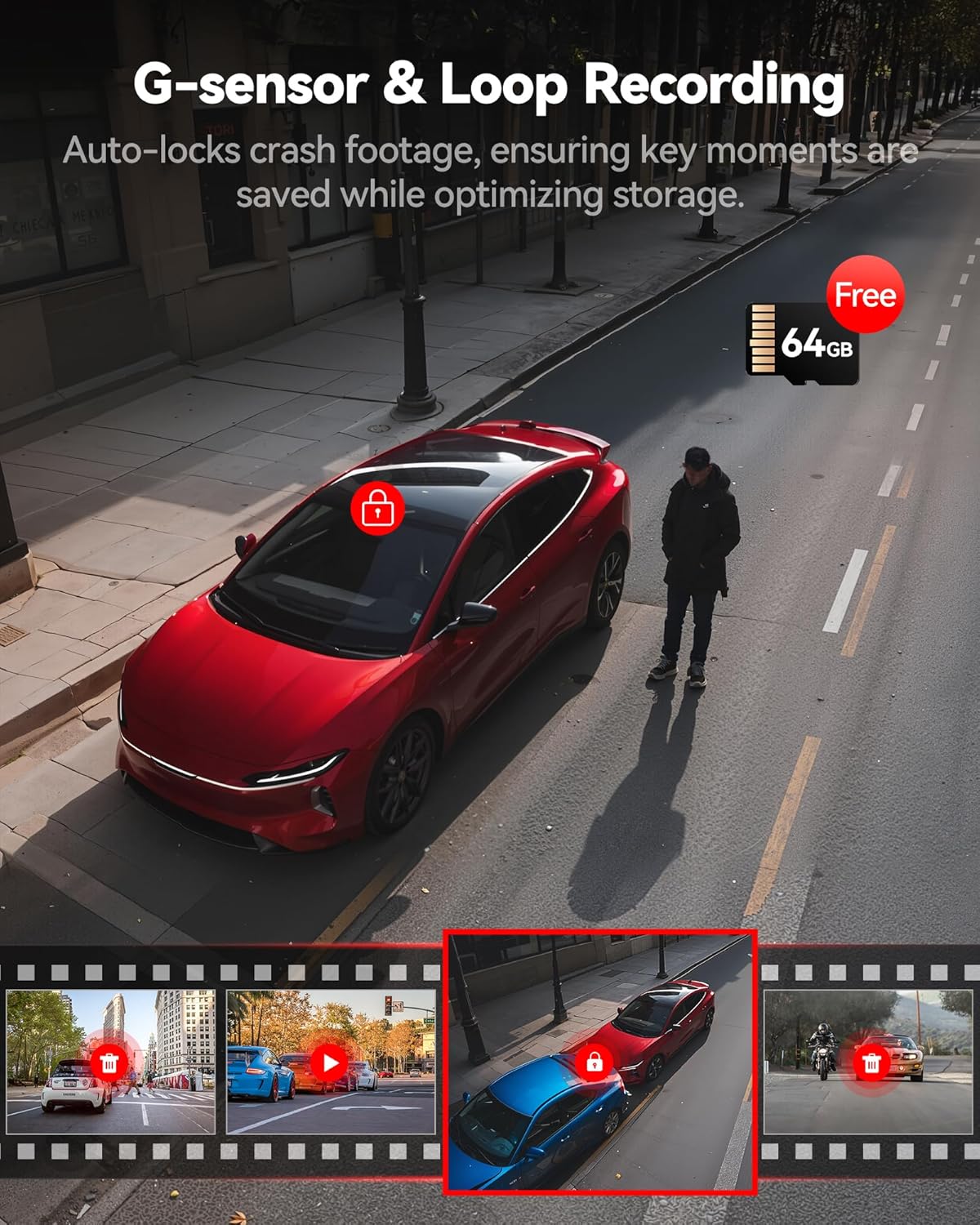 EDTIGER A6 3 Channel Dash Cam, 4K Front + 1080P Dual Cam, 2.5K Front + 1080P Rear and Interior Triple Cam, 5G WiFi, GPS, 3" Touch Screen, Voice Control, Adjustable Cabin Camera, 64GB Card Included 0033 - VAYARA