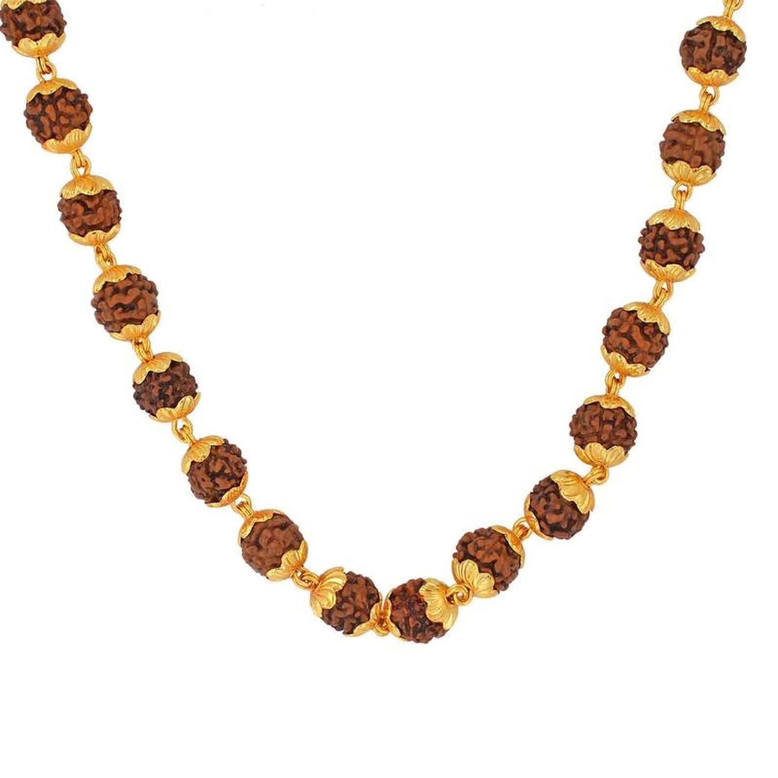 Gold - Plated Rudraksha Mala - VAYARA
