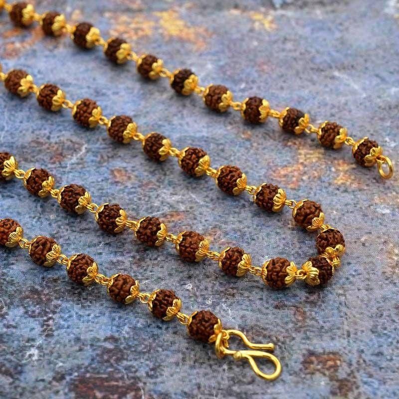 Gold - Plated Rudraksha Mala - VAYARA