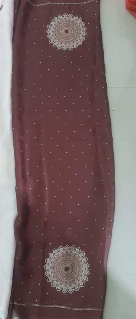 Satin Silk Printed Kaftan Saree With Unstitched Blouse - VAYARA