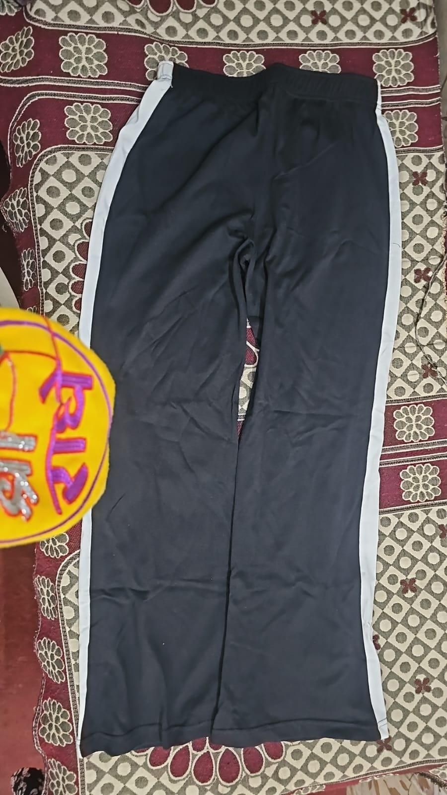 Women's Hight Waist Wide - Leg Jogger Pant Black & White Stripe - VAYARA